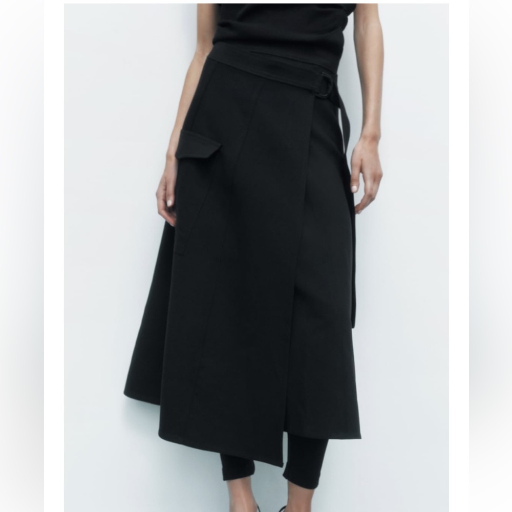Zara Black A-Line Skirt